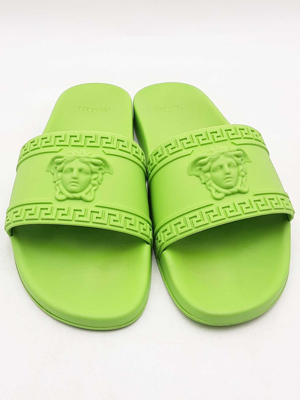 Versace Medusa Neon Green Pool Slides Size 44 Eb0625crsa