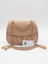Prada Saffiano Leather Pattina Chain Shoulder Bag Eb0526clrsa