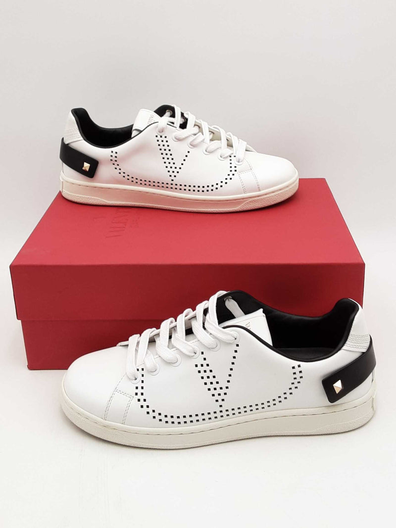 Valentino Garavani Backnet Perforated Leather Sneakers Size 37.5 Eb0924loxsa