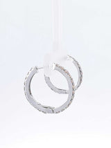 1.0 Cttw Champagne Diamond & 18k White Gold Hoop Earrings 2.2 Grams Fw0826orrdu