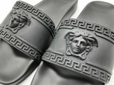 Versace Medusa Plaque Black Rubber Slides Eu 43 Do0125lxzde