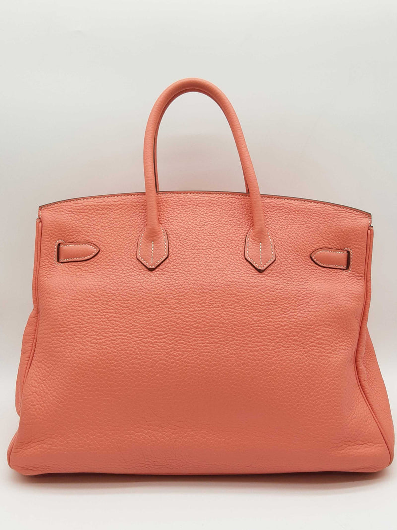 Hermes Birkin 35 Rose Tea Pink Clemence Palladium Handbag Do0825wxzxde