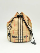 Burberry Phoebe Heritage Stripe Eco-nylon Drawstring Bucket Bag Fw0125crsa