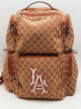 Gucci X Mlb Gg Monogram Canvas La Dodgers Backpack Eb0526rxzsa