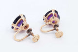 Heart Shaped Amethyst Screwback Non Piereced Stud Earrings In 14k Yellow Gold 6.5 Grams Eb0325lxzsa