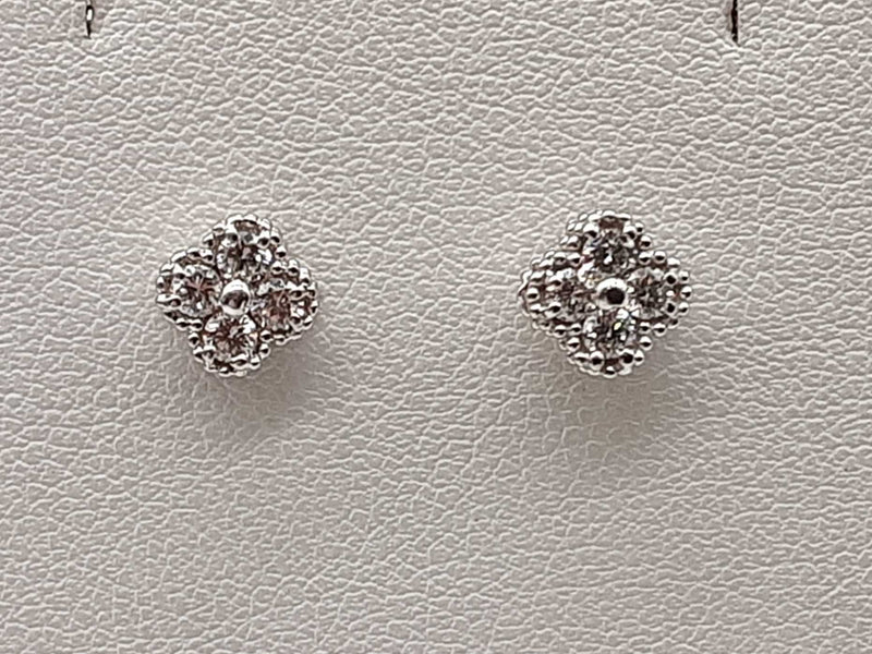 0.45 Cttw Lab Grown Diamonds 0.925 Silver 3.7g Clover Ensemble Do0525rcde