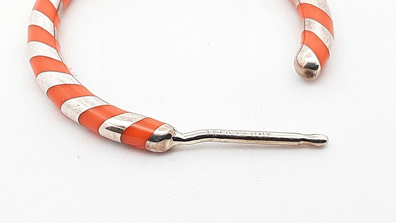 Tiffany & Co. Paloma Picasso Sterling & Enamel Swirl Hoop Earrings Fw0125lcrdu