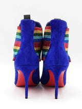 Christian Louboutin So Kate 100 Ankle Booty In Royal Blue Suede Size 8 Fw0826lxzdu