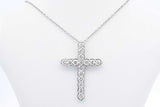 Approx. 1.02ctw Lab Grown Diamond Cross Sterling Silver Necklace 3.9g Eb1124llwdu