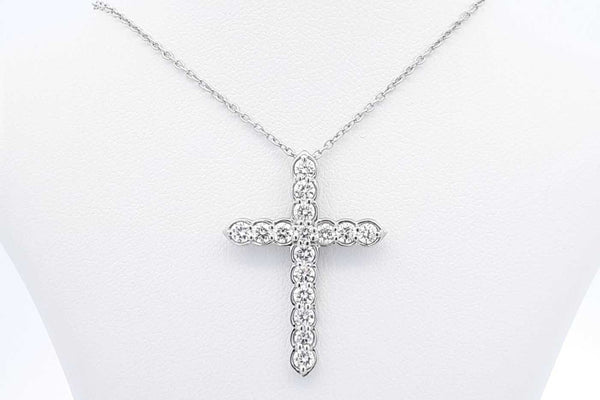 Approx. 1.02ctw Lab Grown Diamond Cross Sterling Silver Necklace 3.9g Eb1124llwdu