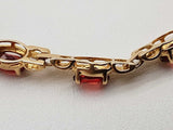 Red Garnet 14k Yellow Gold 9.73g Tennis Bracelet 7.25 In Do0325rxzde