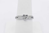 Diamond Criss Cross Heart Ring In 14k White Gold 2.9 Grams Size 7.5 Eb0326lcrsa