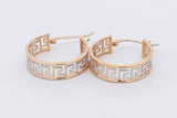 18k Yellow Gold Greek Key Hoop Earrings 3 Grams Eb0426oorsa
