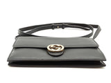 Gucci Black Leather Interlocking G Icon Wallet On Strap Sd0626lrzde
