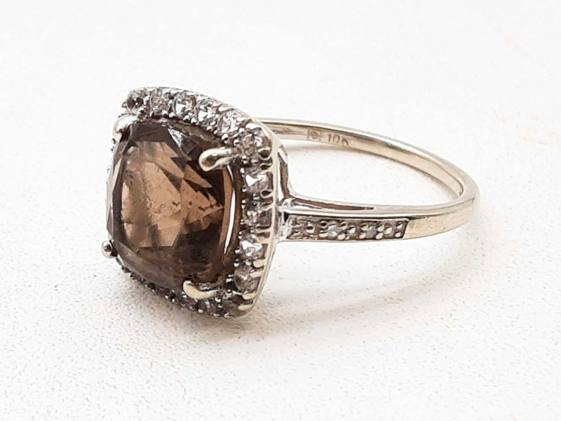 10k White Gold 2.8g Brown Citrine Ring Size 6.25 Do1224rrde