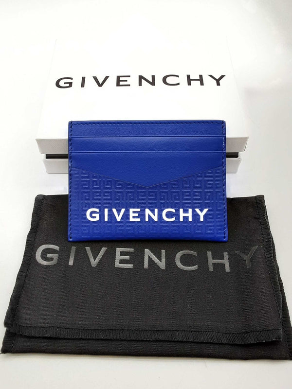 Givenchy 4g Logo Blue Leather Card Holder Do1024crde