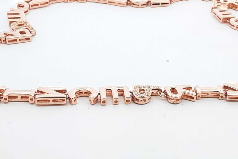 14k Rose Gold Prince Letters Necklace With Diamonds 101g 33 Inch Eb0324lrxxzsa