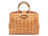 Mcm Essential Medium Tote Bag In Cognac Visetos Coated Canvas Fw0525ozxdu
