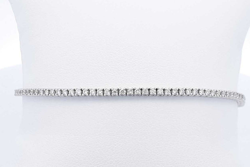 Approx. 1.0ctw Lab Grown Diamond Tennis Bracelet Sterling Silver 5.5g Eb1124llwdu