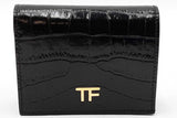 Tom Ford Classic Tf Crocodile Embossed Black Leather Wallet Eb0425orxdu