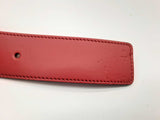 Gucci 546389 Rosso Red Leather Interlocking Gg Buckle Belt Size 34 Do0624oxzde