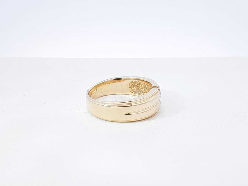 0.20 Ctw Diamond & 10k Yellow Gold Wedding Band 9.4 Grams Size 10.5 Fw1025osxdu