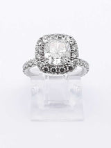 2.46 Cttw Diamond & Platinum Halo Ring With Cert. 6.7 Grams Size 4 Fw0725pxzxdu