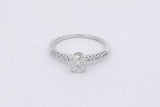 0.9ctw Round Diamond Ring In 14k White Gold 2.7 Grams Size 9 Eb0525sxzsa
