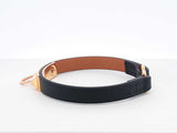 Hermès Rivale Mini Bracelet In Gold-tone & Black Swift Leather 6 Inch Fw0626lzxdu