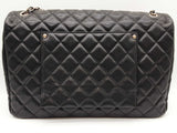 Chanel Classic Jumbo Black Quilted Caviar Leather Shoulder Bag Do0326irxzde