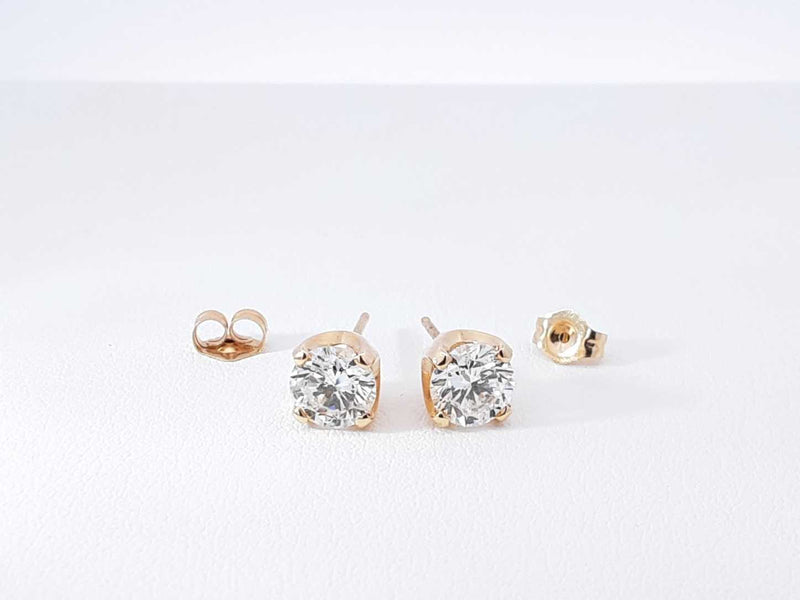 1.40 Cttw Diamond & 14k Yellow Gold Solitaire Stud Earrings 1.7 Grams Fw0725lixzdu