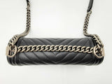 Chanel Boy Bag In Chevron V-stitch Black Caviar Leather Fw1224wxzx