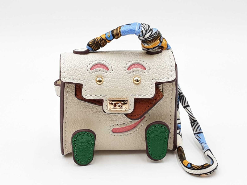Mini Plaything Bag Charm In Ivory Fw0825idu