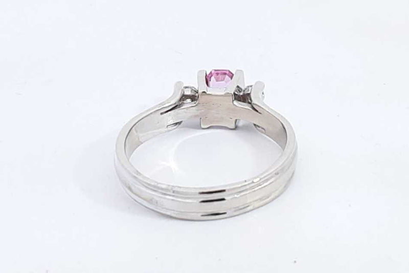 Pink Gemstone & Diamond Ring In 14k White Gold 5 Grams Size 9.5 Eb0924pxzsa