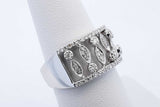 14k White Gold Diamond Openwork Band Ring 6.7 Grams Size 7 Eb0626rxzde