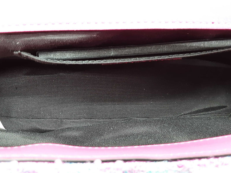 Versace La Medusa Pink And Blue Plaid Tweed Quilted Crossbody Sd1025wzxde