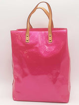 Louis Vuitton Monogram Vernis Reade Mm Fuchsia Handbag Aa1225lrxsa