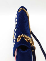 Gucci Blue Velvet Gg Marmont "Modern" Shoulder Bag Eb0926rxzde