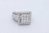 2.0cttw Lab Grown Diamond Ring In 10k White Gold 6.3 Grams Size 3 Eb0726crxde