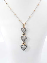 Diamond & 10k Heart Pendant With 14k Station Chain 4.5 Grams 17 Inch Fw0826wordu