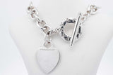 Tiffany & Co. 925 Sterling Heart Tag Toggle Necklace 75.9g 15-16 Inch Eb426oxzsa