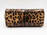 Dolce & Gabbana Leopard Print Patent Leather Top Handle Sicily Bag Sd0825rzxsa