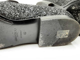 Jimmy Choo Thame Black Coarse Glitter Fabric Loafers Size 46 Eb0724ixdu