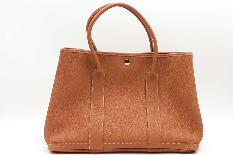 Hermes Gold Garden Party 36 Brown Leather Tote Bag Aa0225rxxzsa