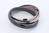 Cartier 18k White Gold & Black Ceramic Trinity Ring 8.5g Size 68/12.5 Eb126rxzde