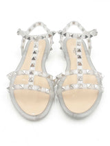 Valentino Pvc Jelly Glitter Rockstud Sandals Size 37 Eb0524ersa