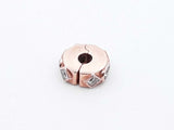 Pandora Cubic Zirconia Rose Gold Plated Geometric Shapes Clip Charm 2.5 Grams Fw0425lxdu