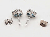 Blue Topaz 0.925 Sterling Silver 4.5g Necklace Stud Earrings Ensemble Do0925lide