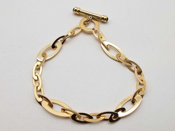 Roberto Coin Chic And Shine Ruby Sapphire 18k Yellow Gold 11.3g Cable Bracelet 6.75 In Do0425lxzxde