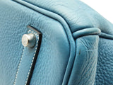 Hermes Birkin 35 Bleu Jean Blue Clemence Palladium Handbag Do1124erxzde